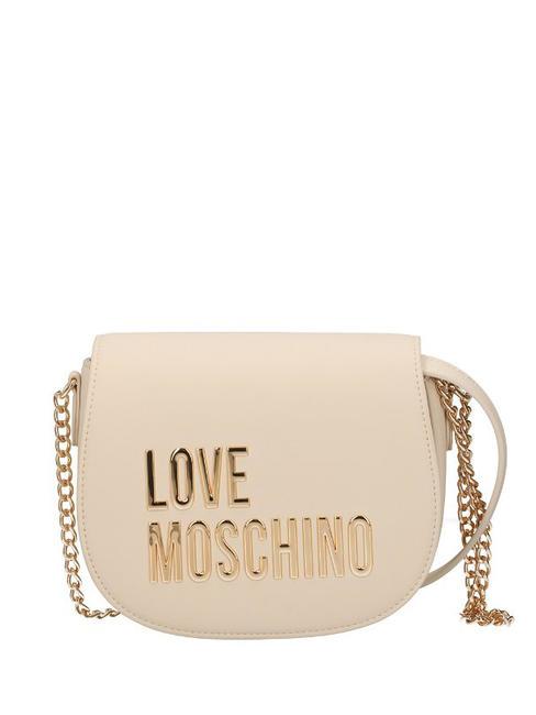 LOVE MOSCHINO GOLD LETTERING Mini-Umhängetasche Elfenbein - Damentaschen