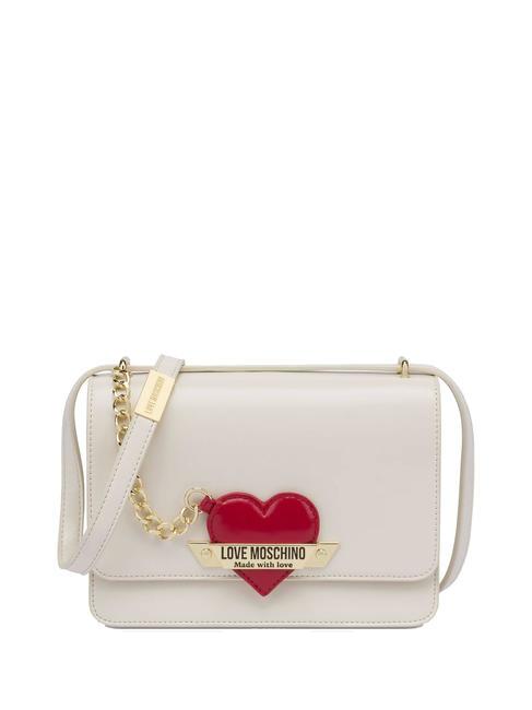 LOVE MOSCHINO HEART CAHRM Mini-Umhängetasche Elfenbein - Damentaschen