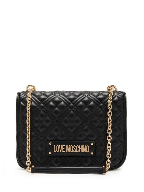 LOVE MOSCHINO QUILTED GOLD CHAIN Schulter-/Umhängetasche Schwarz - Damentaschen