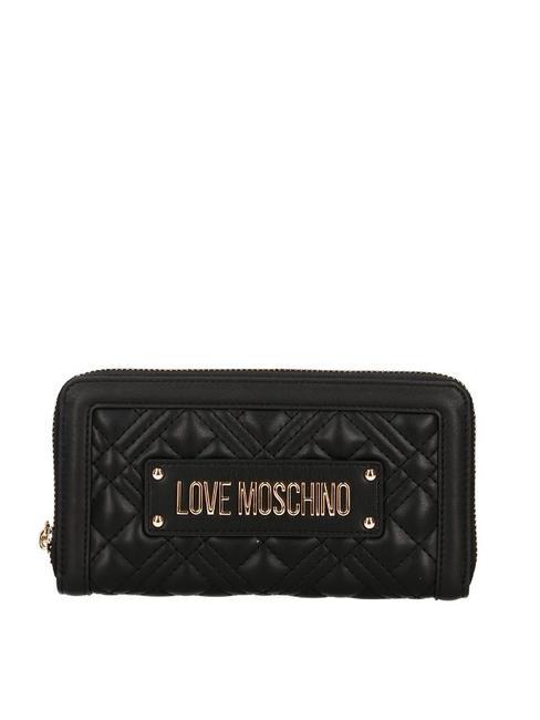 LOVE MOSCHINO QUILTED  Portemonnaie mit umlaufendem Reißverschluss Schwarz - Brieftaschen Damen