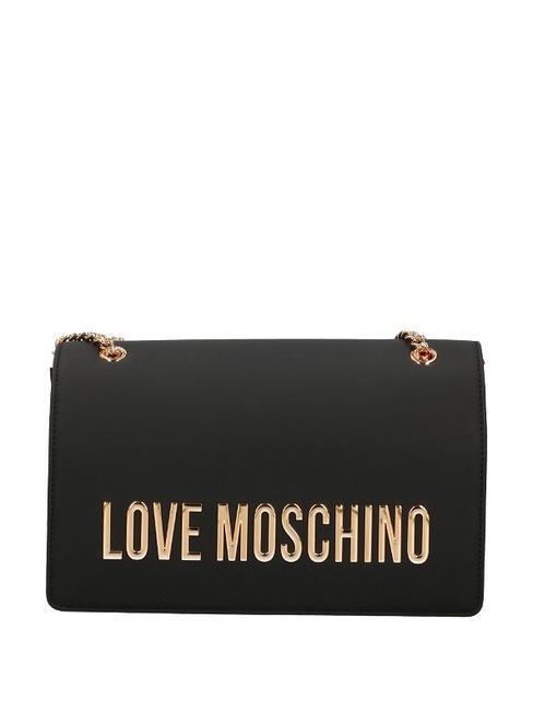 LOVE MOSCHINO GOLD LETTERING Schulter-/Umhängetasche Schwarz - Damentaschen