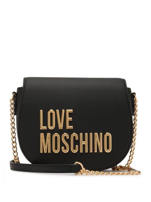 LOVE MOSCHINO GOLD LETTERING Mini-Umhängetasche Schwarz - Damentaschen