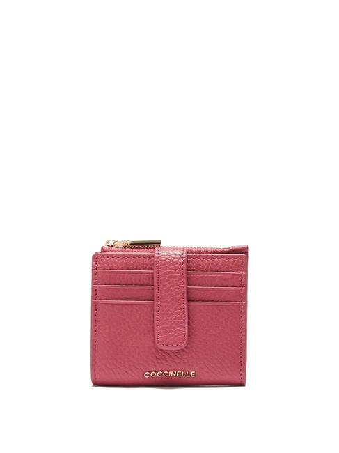 COCCINELLE METALLIC SOFT Mini-Geldbörse aus Leder Rosenholz - Brieftaschen Damen