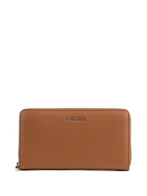 COCCINELLE METALLIC SOFT Geldbörse aus strukturiertem Leder mit Reißverschluss CUIR - Brieftaschen Damen