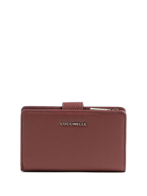 COCCINELLE METALLIC SOFT Geldbörse aus strukturiertem Leder Brandy - Brieftaschen Damen