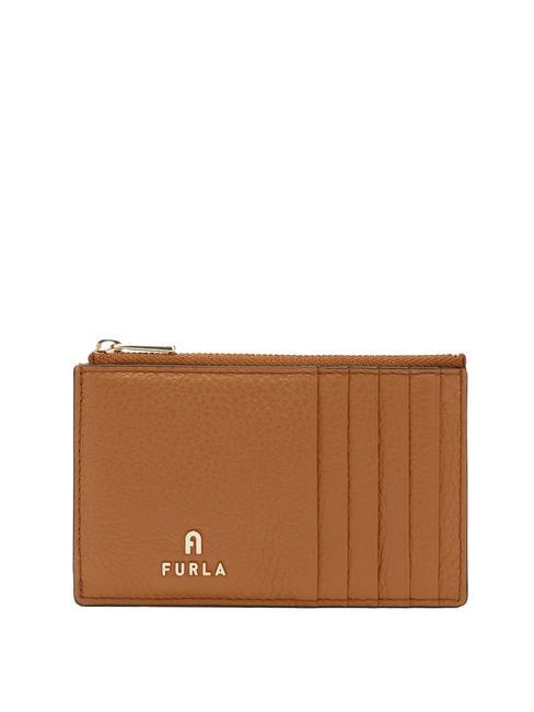 FURLA CAMELIA Flache Geldbörse aus Leder Brandy - Brieftaschen Damen