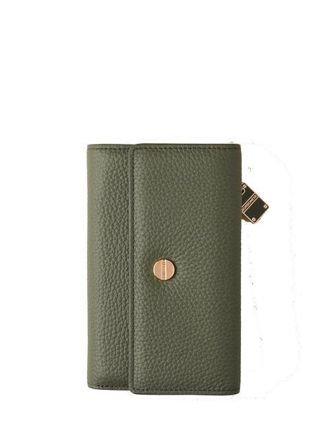 BORBONESE VITE Lederbrieftasche mit Klappe Olive - Brieftaschen Damen