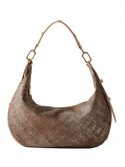 BORBONESE OYSTER COATED oyster coated borsa hobo media  Natur/Brei - Damentaschen