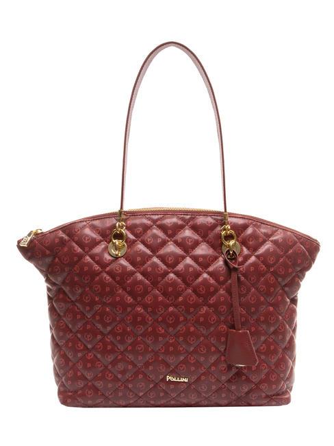 POLLINI HERITAGE Quilted Schulter-Shopper Burgund - Damentaschen