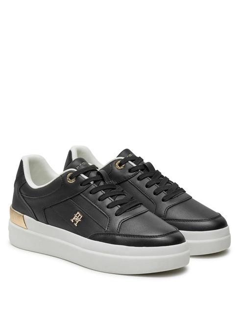 TOMMY HILFIGER LUX HARDWARE COURT  Ledersneaker SCHWARZ - Damenschuhe