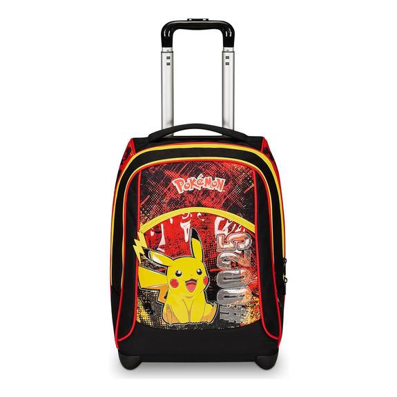 POKEMON PIKACHU Rucksack mit Trolley Flamme / Scharlachrot - Rucksäcke mit Trolleyfunktion