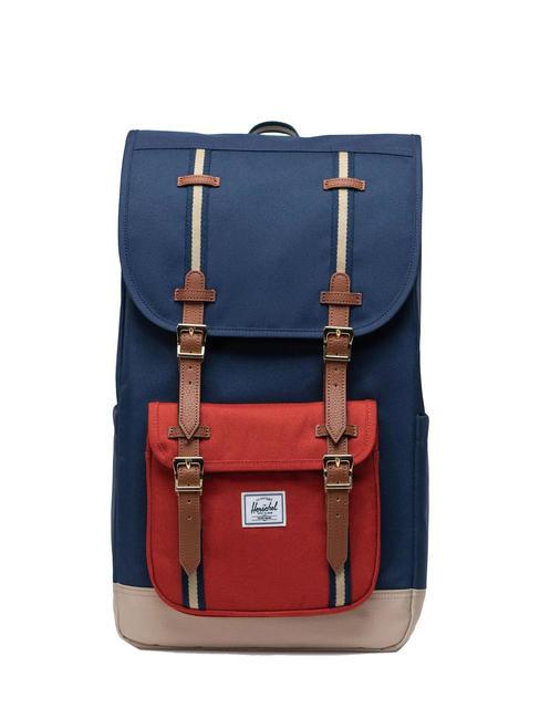 HERSCHEL LITTLE AMERICA  Rucksack in Standardgröße Irisschwarz/Ockerrot/Twill - Rucksäcke für Schule &amp; Freizeit