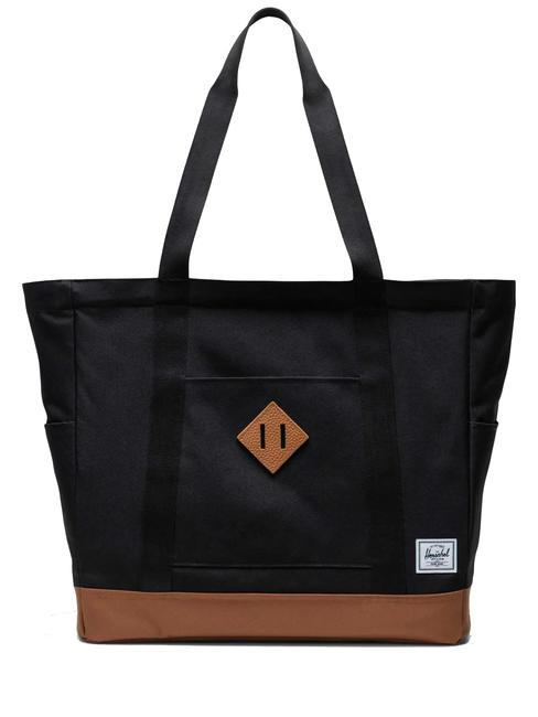 HERSCHEL HERITAGE  Schulter-Shopper schwarz/sattelbraun - Damentaschen