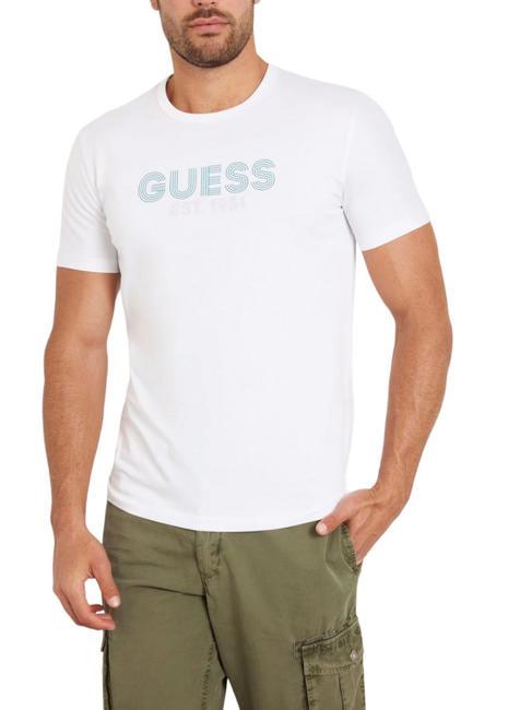 GUESS SS CN CLASSIC T-Shirt aus Stretch-Baumwolle purweiß - Herren-T-Shirts