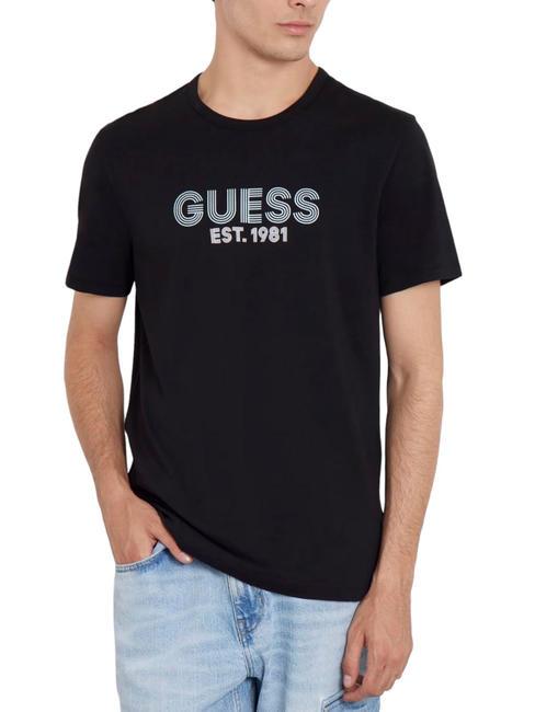 GUESS SS CN CLASSIC T-Shirt aus Stretch-Baumwolle jetbla - Herren-T-Shirts