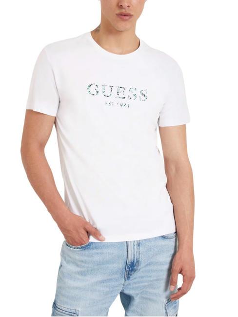 GUESS SS CN IRIDESCENT T-Shirt aus Stretch-Baumwolle purweiß - Herren-T-Shirts