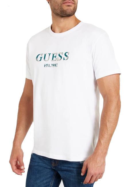 GUESS SS CN Baumwoll t-shirt purweiß - Herren-T-Shirts