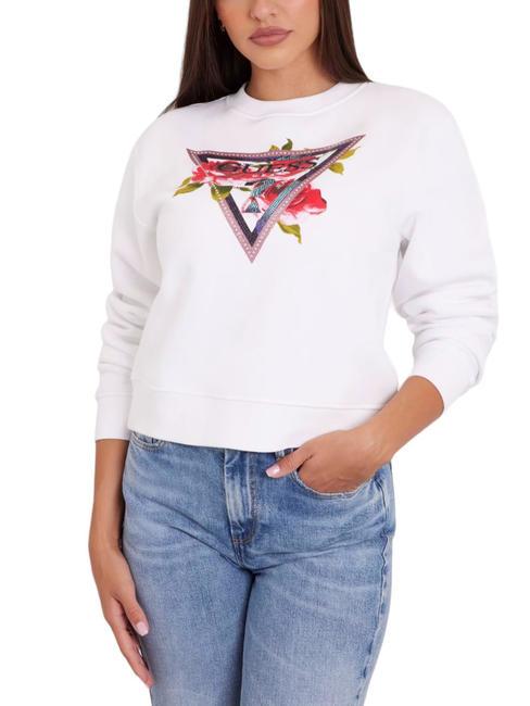 GUESS ROSES TRIANGLE Sweatshirt mit Rundhalsausschnitt purweiß - Sweatshirts Damen