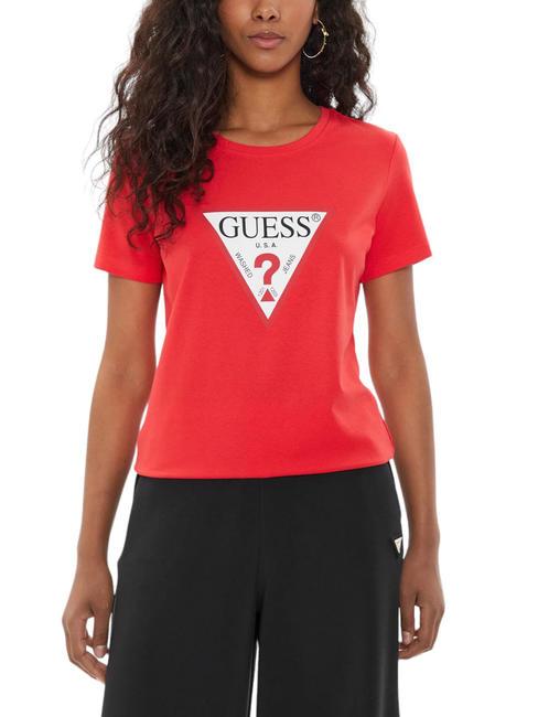 GUESS ORIGINAL LOGO Logo-T-Shirt rote Lava - T-Shirts und Tops für Damen