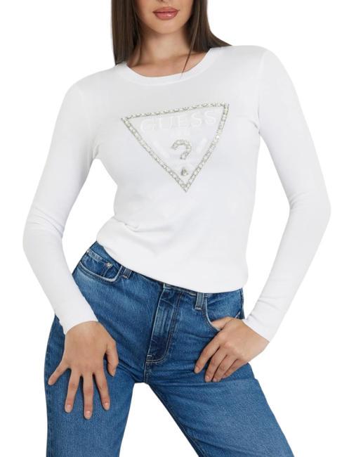 GUESS RYLIE TRIANGLE Pullover mit Logo purweiß - Damenpullover