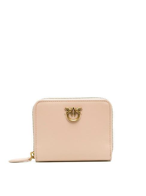 PINKO TAYLOR Geldbörse mit umlaufendem Reißverschluss Beige-Rauchgrau-Antikgold - Brieftaschen Damen