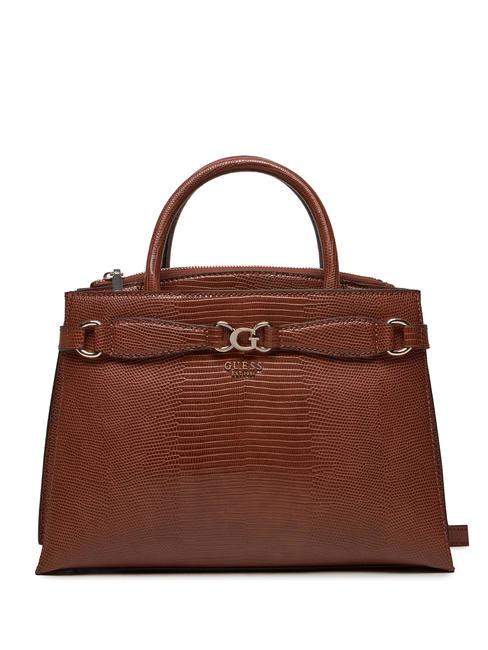 GUESS ARLENA Lizzard Handtasche, mit Schultergurt COGNAC - Damentaschen