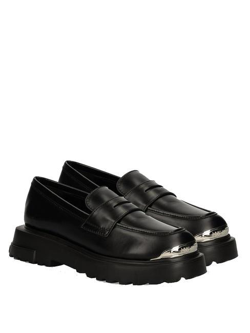 LOVE MOSCHINO SQUARE 40 Mokassins aus Leder Schwarz - Damenschuhe