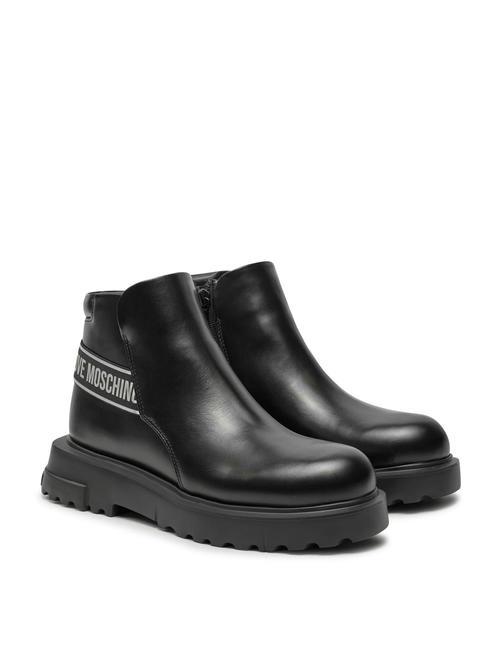 LOVE MOSCHINO SQUARE 40 Beatles-Stiefeletten aus Leder Schwarz - Damenschuhe