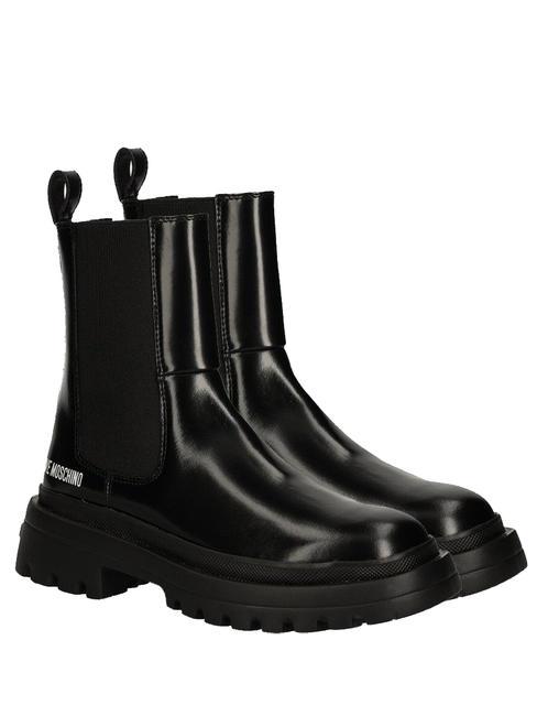 LOVE MOSCHINO HER 50 Stiefeletten aus Leder Schwarz - Damenschuhe