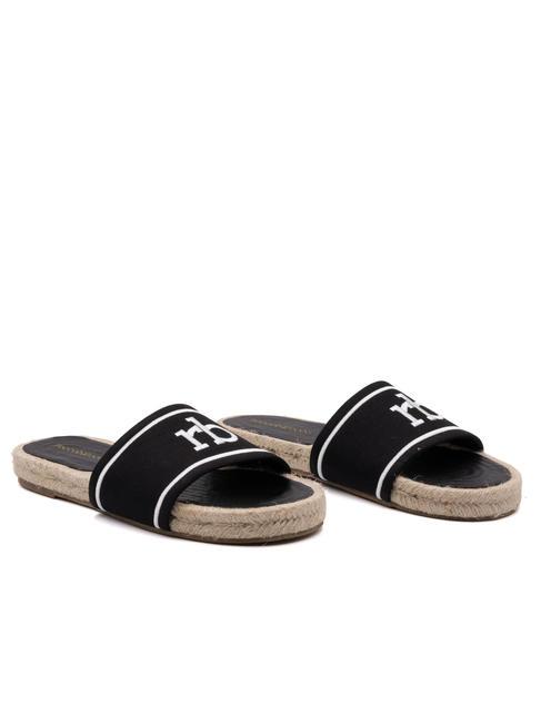 ROCCOBAROCCO RB Canvas-Slipper Schwarz - Damenschuhe