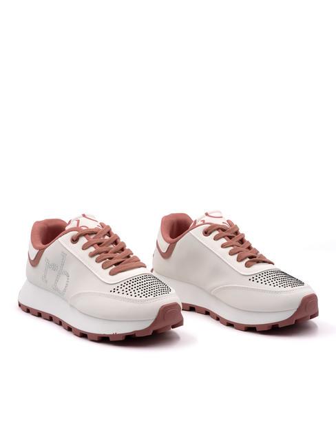 ROCCOBAROCCO RB Sneakers mit Strasssteinen weiß/rosa - Damenschuhe