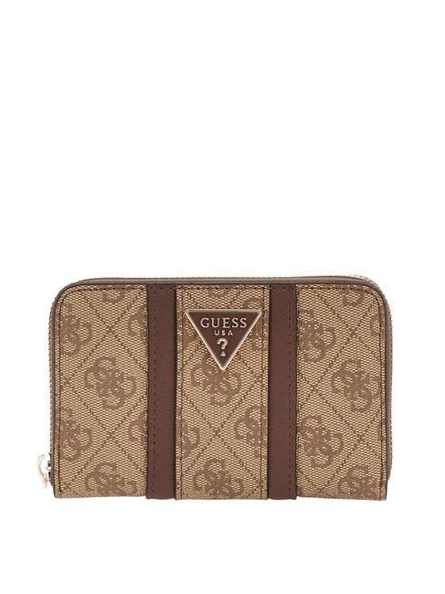 GUESS NOREEN  Portemonnaie mit umlaufendem Reißverschluss Latte-Logo / braun - Brieftaschen Damen