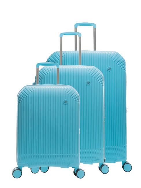 LESAC LIGHT POP Trolley-Set: Kabine+mittel und groß erweiterbar wasserblau - Trolleyset