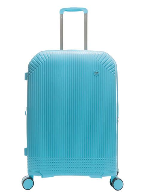 LESAC LIGHT POP Mittelgroßer erweiterbarer Trolley wasserblau - Harte Trolleys