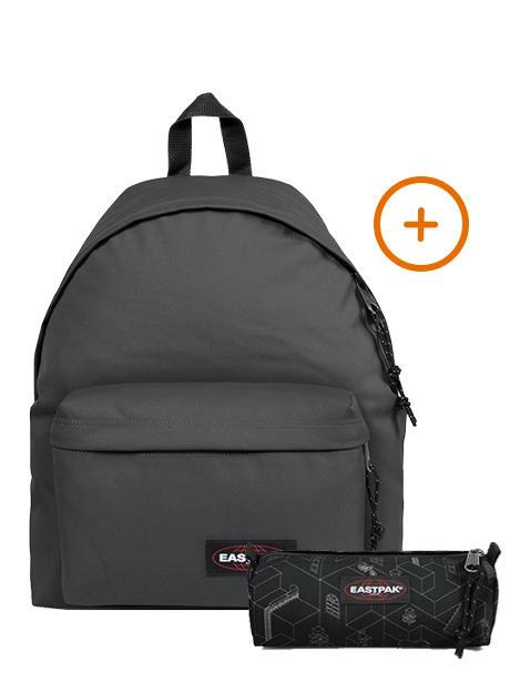 EASTPAK PADDED PAK'R + BENCHMARK SINGLE Rucksack + Koffer grau - Rucksäcke für Schule &amp; Freizeit