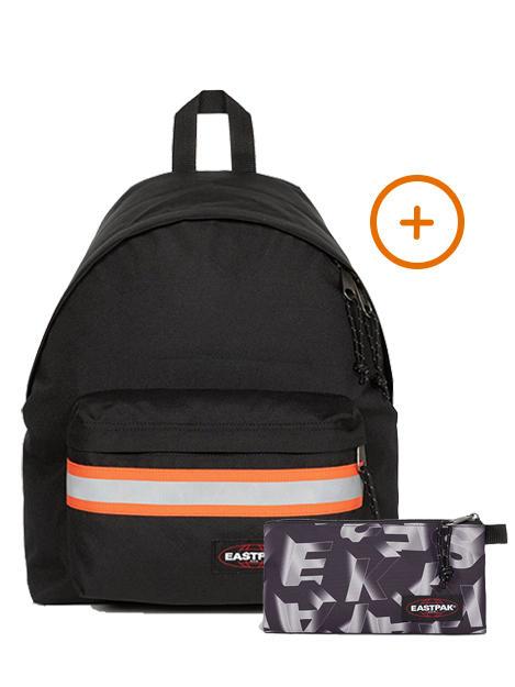 EASTPAK PADDED PAK'R + FLATCASE Rucksack + Koffer geo schwarz - Rucksäcke für Schule &amp; Freizeit