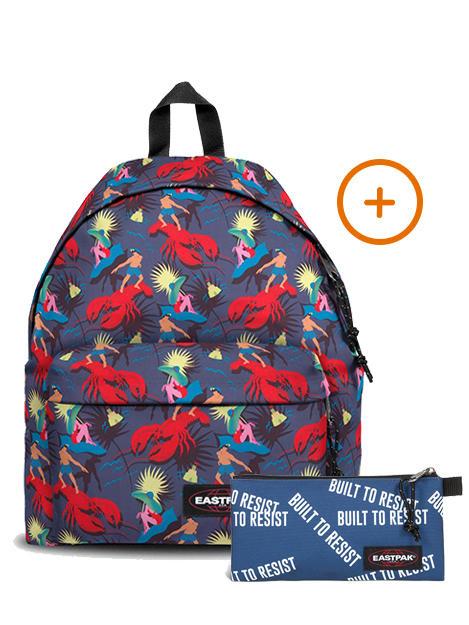 EASTPAK PADDED PAK'R + FLATCASE Rucksack + Koffer Funksea-Marine - Rucksäcke für Schule &amp; Freizeit