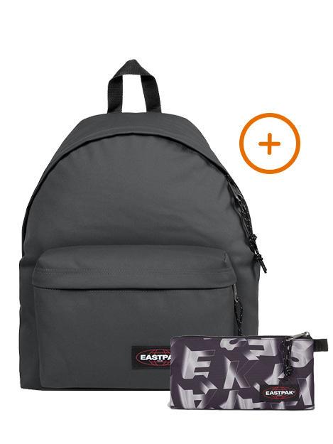 EASTPAK PADDED PAK'R + FLATCASE Rucksack + Koffer grau - Rucksäcke für Schule &amp; Freizeit