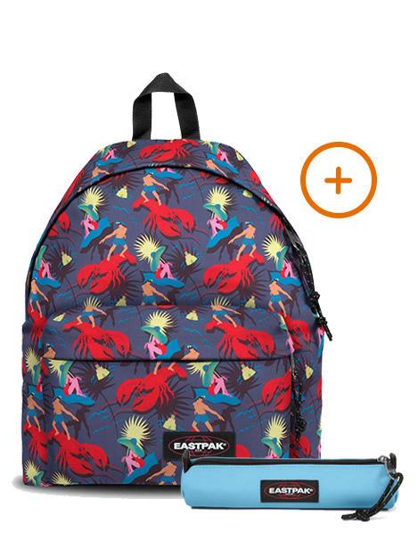 EASTPAK PADDED PAK'R + SMALL ROUND SINGLE Rucksack + Koffer Funksea-Marine - Rucksäcke für Schule &amp; Freizeit