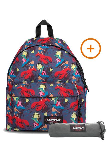 EASTPAK PADDED PAK'R + SMALL ROUND SINGLE Rucksack + Koffer Funksea-Marine - Rucksäcke für Schule &amp; Freizeit