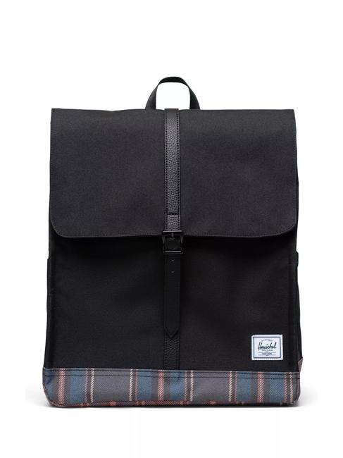 HERSCHEL CITY New Rucksack schwarzes Winterkaro - Rucksäcke für Schule &amp; Freizeit