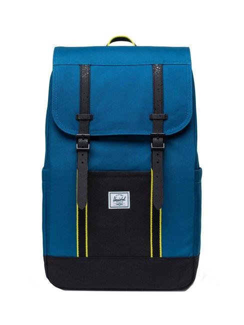 HERSCHEL RETREAT Rucksack Legionsblau/Schwarz/Nachtkerze - Rucksäcke für Schule &amp; Freizeit