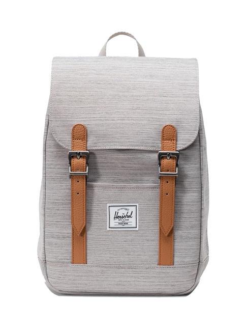 HERSCHEL RETREAT MINI Rucksack HELLGRAUER KREUZSCHLACH / WEISS RU - Rucksäcke für Schule &amp; Freizeit