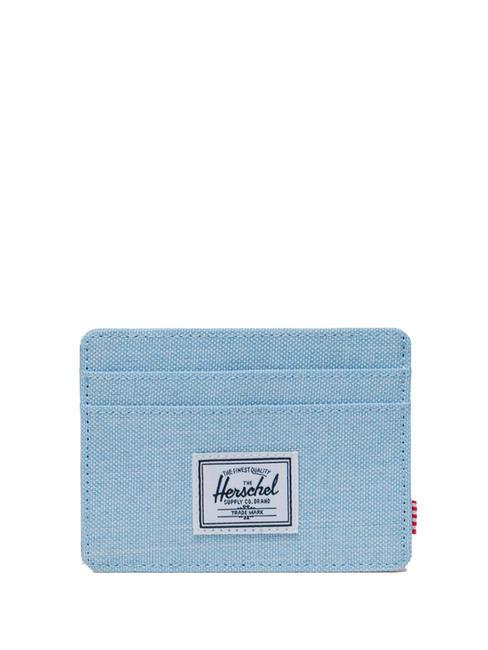 HERSCHEL CHARLIE  Flacher Kartenhalter blaue Glocke, Kreuzschraffur - Brieftaschen Damen