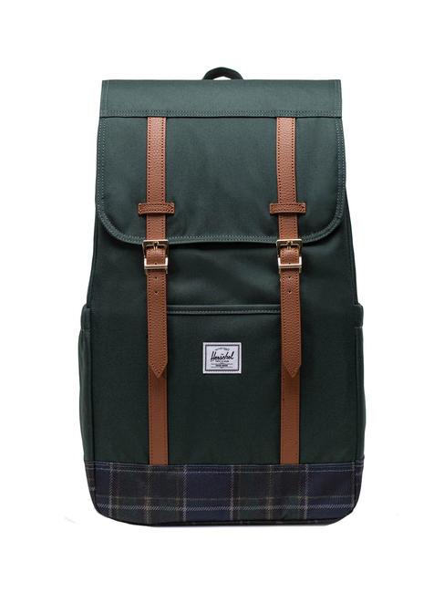 HERSCHEL RETREAT Rucksack Dunkelstes Fichten-Winterplaid - Rucksäcke für Schule &amp; Freizeit