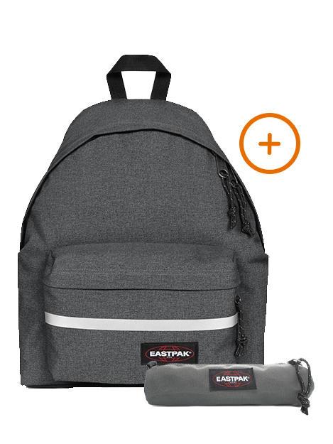 EASTPAK PADDED BIKE + SMALL ROUND SINGLE Rucksack + Koffer SchwarzDenim - Rucksäcke für Schule &amp; Freizeit