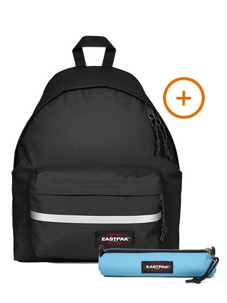 EASTPAK PADDED BIKE + SMALL ROUND SINGLE Rucksack + Koffer SCHWARZ - Rucksäcke für Schule &amp; Freizeit