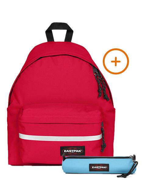 EASTPAK PADDED BIKE + SMALL ROUND SINGLE Rucksack + Koffer Matrose Rot - Rucksäcke für Schule &amp; Freizeit