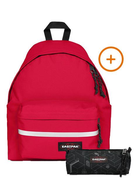 EASTPAK PADDED BIKE + BENCHMARK SINGLE Rucksack + Koffer Matrose Rot - Rucksäcke für Schule &amp; Freizeit