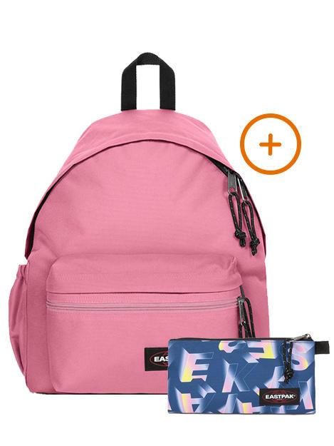 EASTPAK PADDED ZIPPL'R + FLATCASE Rucksack + Koffer vertrautes Rosa - Rucksäcke für Schule &amp; Freizeit